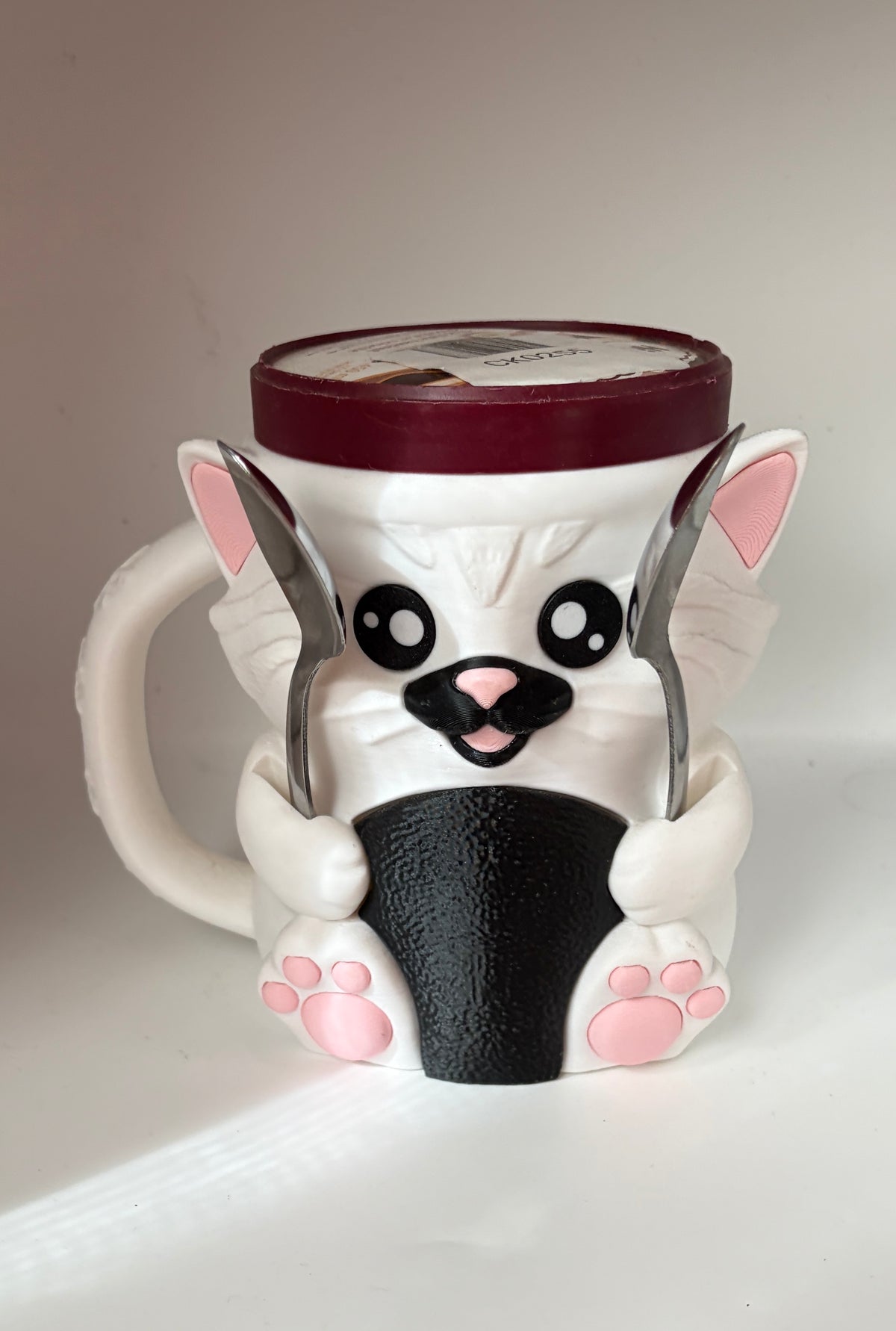 3D Kitten Ice Cream Pint Holder
