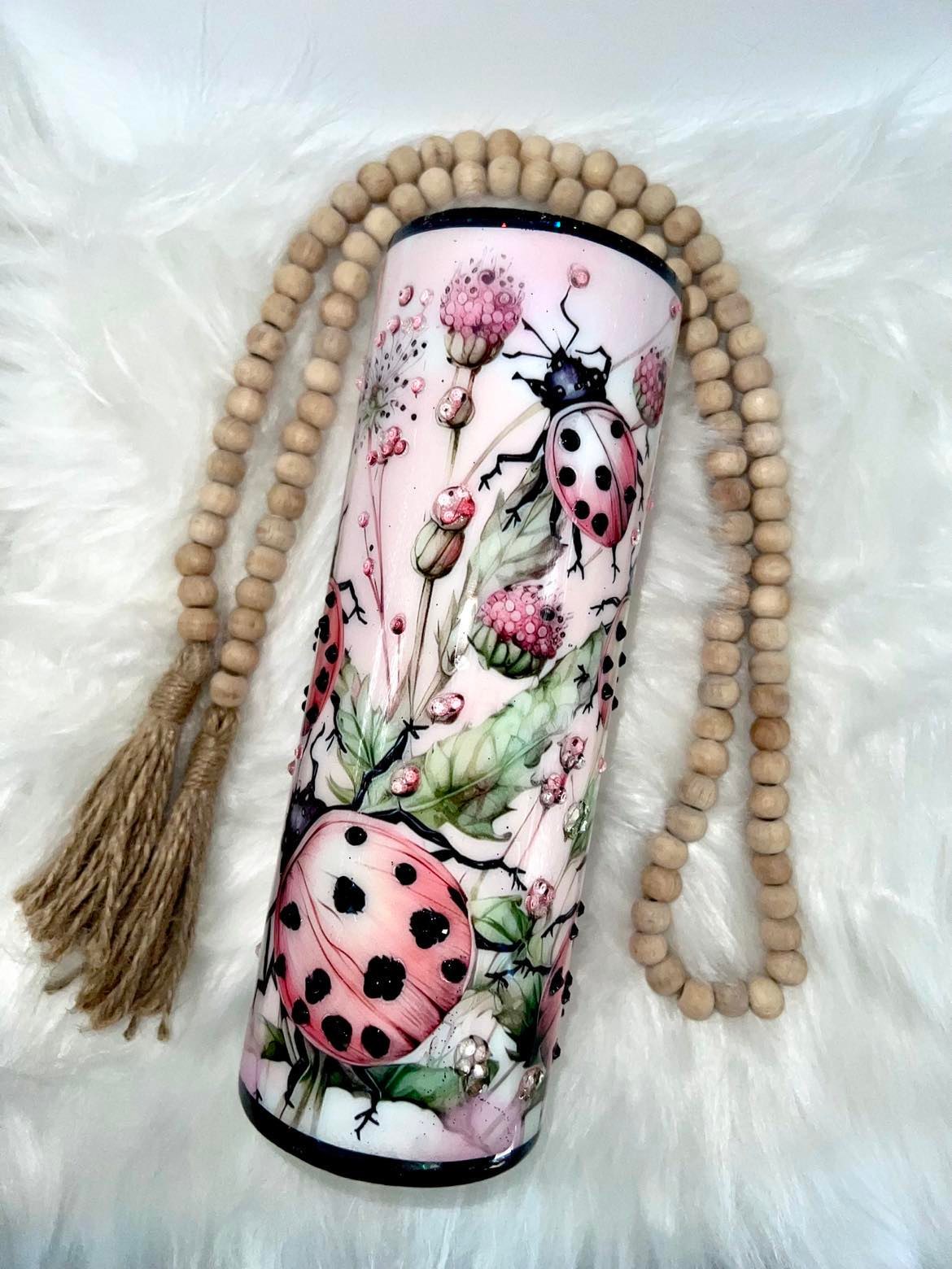 20oz ladybug tumbler wrap with rhinestones