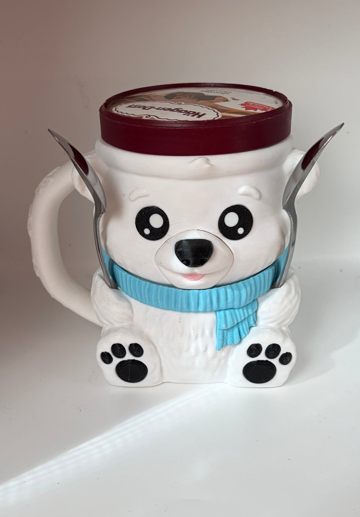 3D Polar Bear Ice Cream Pint Holder