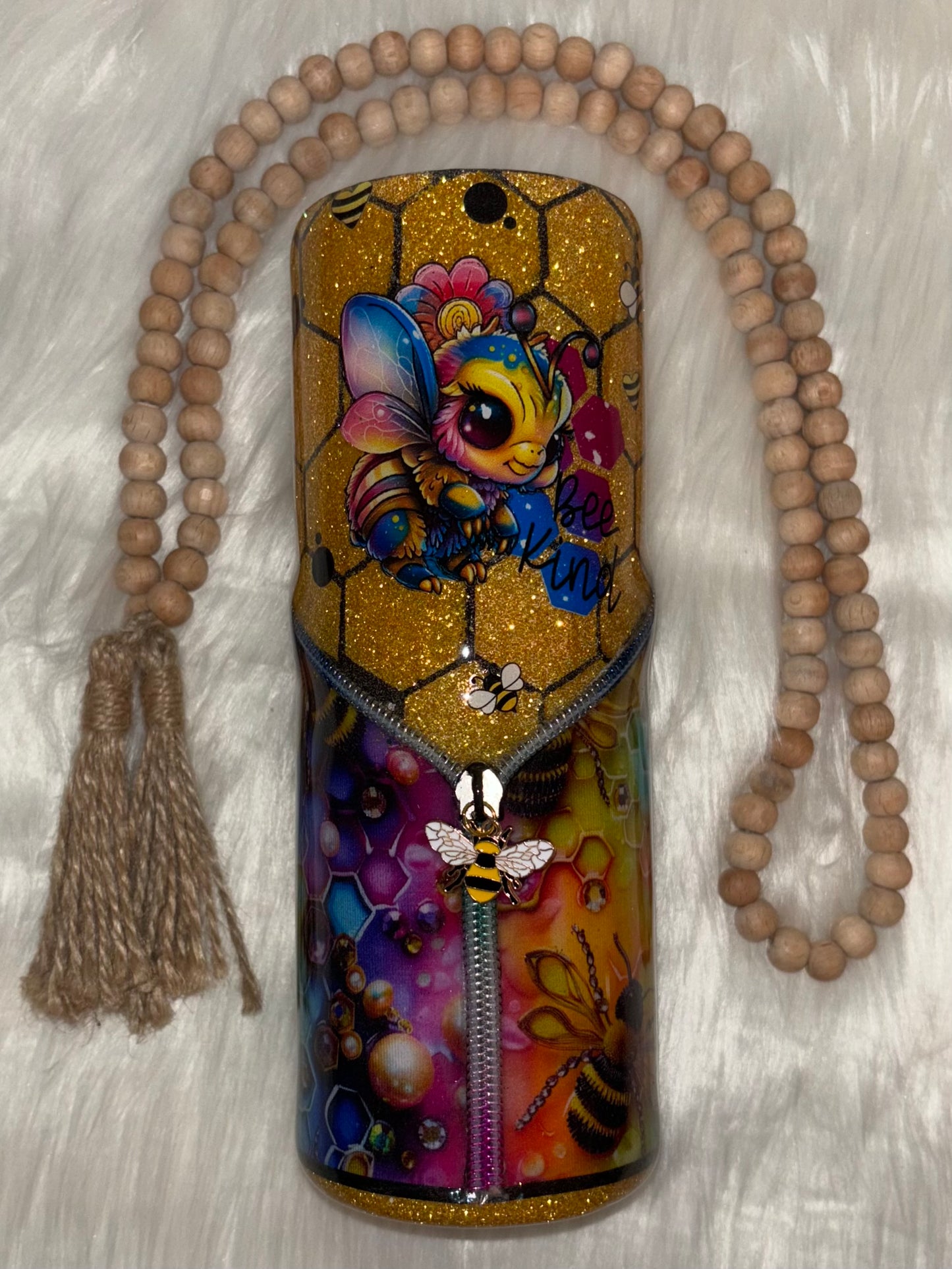 20oz Bee Kind Zipper Tumbler