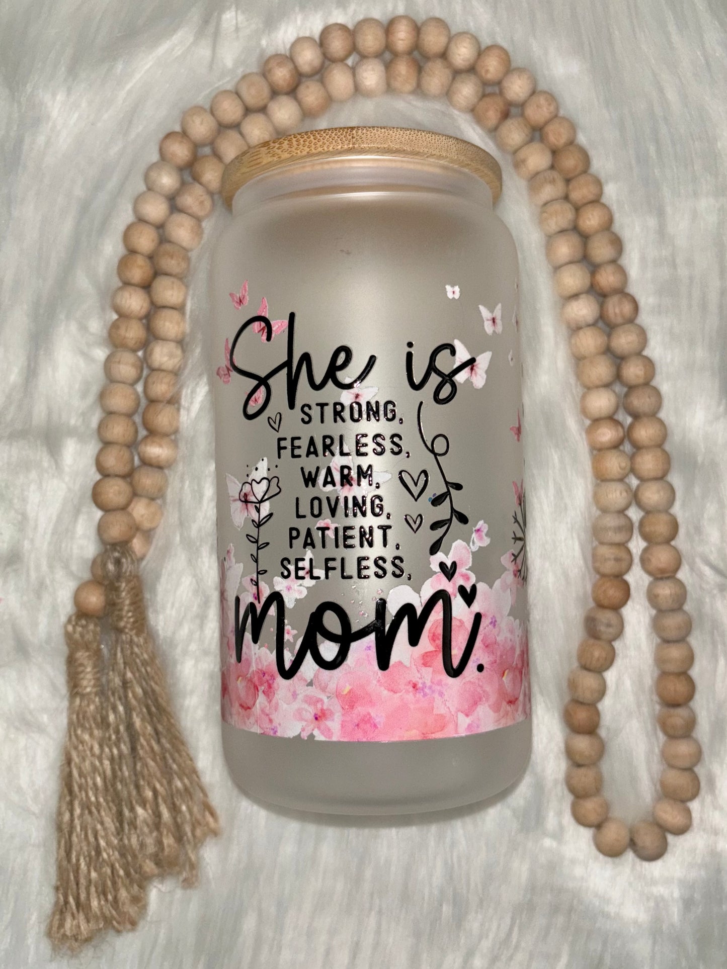 16oz Mom Glass Tumbler