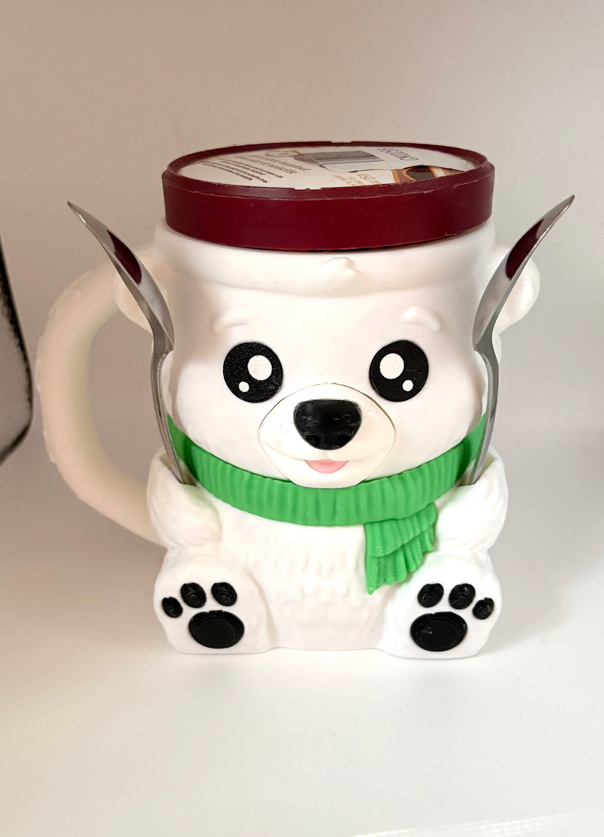 3D Polar Bear Ice Cream Pint Holder