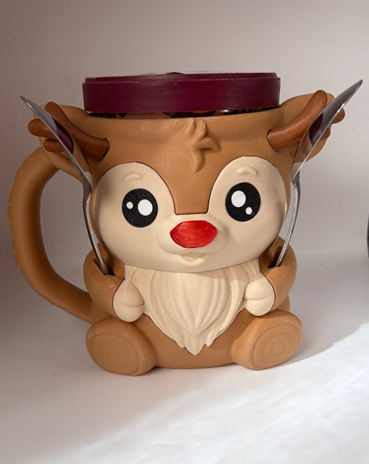 3D Reindeer Ice Cream Pint Holder