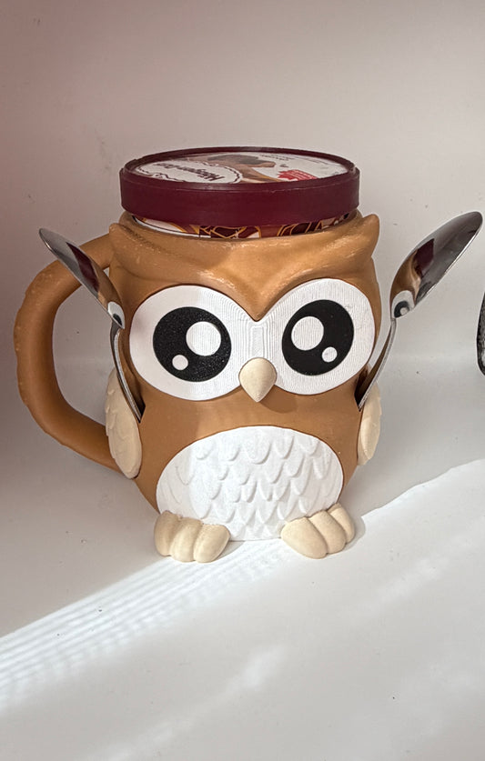 3D Owl Ice Cream Pint Holder