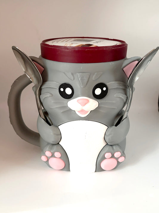 3D Kitten Ice Cream Pint Holder