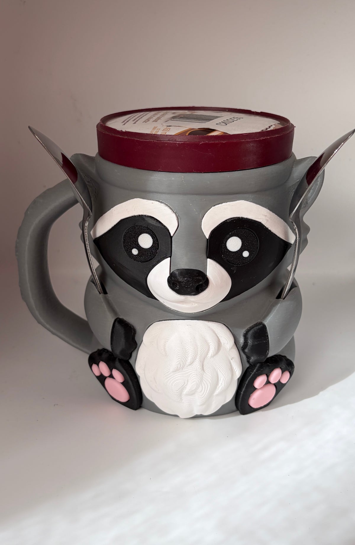 3D Racoon Ice Cream Pint Holder